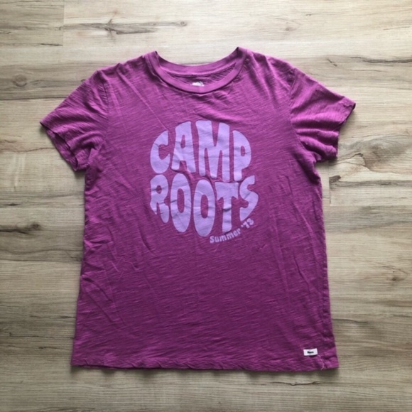 CAMP ROOTS Roots Pink Purple Short Sleeve Tee - Picture 1 of 6